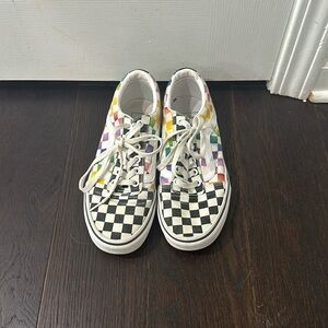 Rainbow checker vans, size 7.5 women